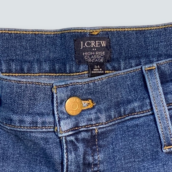 WOMEN’S J. Crew High Rise Classic Vintage Blue Jeans Size 34 in EUC - Picture 5 of 15